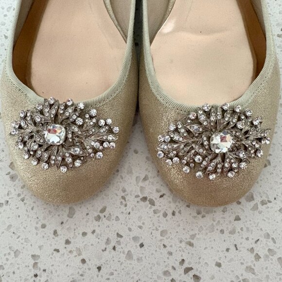 Badgley Mischka - Abella gold leather flats - Picture 2 of 13